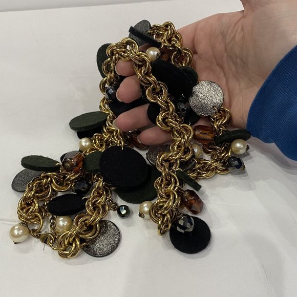 REBECCA MOSES For WILD ABOUT CASHMERE Rare Heavy Glass Necklace - Picture 8 of 12